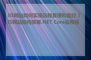 IIS网站如何实现远程管理和监控_IIS网站如何部署.NET Core应用程序