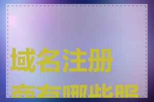 域名注册商有哪些服务