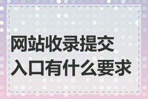 网站收录提交入口有什么要求吗