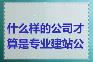 什么样的公司才算是专业建站公司