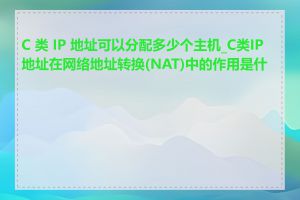 C 类 IP 地址可以分配多少个主机_C类IP地址在网络地址转换(NAT)中的作用是什么
