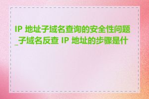 IP 地址子域名查询的安全性问题_子域名反查 IP 地址的步骤是什么