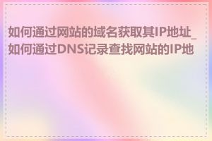 如何通过网站的域名获取其IP地址_如何通过DNS记录查找网站的IP地址