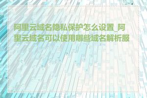 阿里云域名隐私保护怎么设置_阿里云域名可以使用哪些域名解析服务