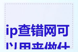 ip查错网可以用来做什么