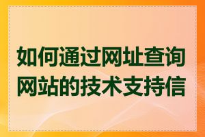 如何通过网址查询网站的技术支持信息
