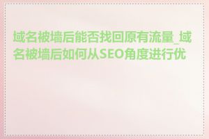 域名被墙后能否找回原有流量_域名被墙后如何从SEO角度进行优化