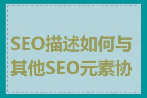 SEO描述如何与其他SEO元素协调