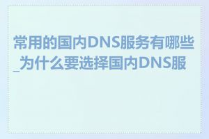常用的国内DNS服务有哪些_为什么要选择国内DNS服务