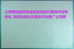 公司网站建设完成后如何进行绩效评估和优化_如何利用社交媒体平台推广公司网站
