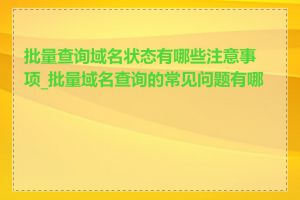 批量查询域名状态有哪些注意事项_批量域名查询的常见问题有哪些