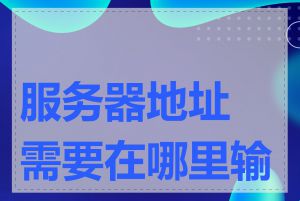 服务器地址需要在哪里输入