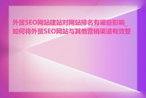 外贸SEO网站建站对网站排名有哪些影响_如何将外贸SEO网站与其他营销渠道有效整合