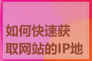 如何快速获取网站的IP地址
