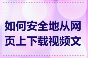如何安全地从网页上下载视频文件