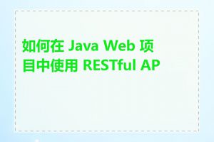 如何在 Java Web 项目中使用 RESTful API