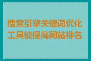 搜索引擎关键词优化工具能提高网站排名吗