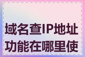域名查IP地址功能在哪里使用