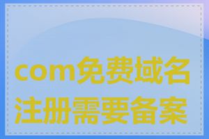 com免费域名注册需要备案吗