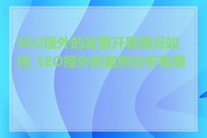 SEO搜外的发票开具情况如何_SEO搜外的案例分析有哪些