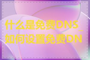 什么是免费DNS_如何设置免费DNS