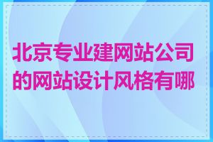 北京专业建网站公司的网站设计风格有哪些