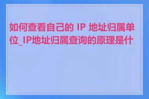 如何查看自己的 IP 地址归属单位_IP地址归属查询的原理是什么