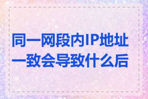 同一网段内IP地址一致会导致什么后果
