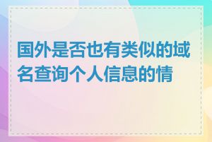 国外是否也有类似的域名查询个人信息的情况