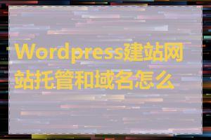 Wordpress建站网站托管和域名怎么选