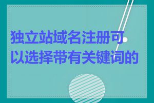 独立站域名注册可以选择带有关键词的吗