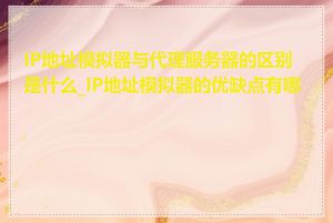 IP地址模拟器与代理服务器的区别是什么_IP地址模拟器的优缺点有哪些