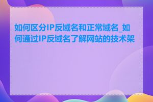 如何区分IP反域名和正常域名_如何通过IP反域名了解网站的技术架构