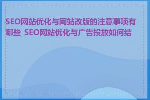 SEO网站优化与网站改版的注意事项有哪些_SEO网站优化与广告投放如何结合