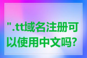 ".tt域名注册可以使用中文吗?"