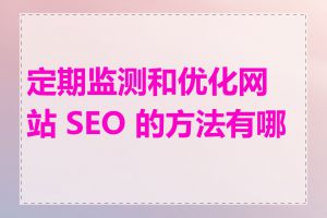 定期监测和优化网站 SEO 的方法有哪些