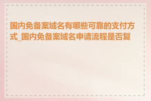 国内免备案域名有哪些可靠的支付方式_国内免备案域名申请流程是否复杂