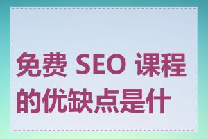 免费 SEO 课程的优缺点是什么