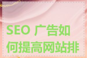 SEO 广告如何提高网站排名