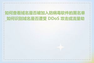 如何查看域名是否被加入防病毒软件的黑名单_如何识别域名是否遭受 DDoS 攻击或流量劫持
