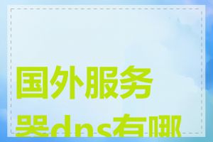 国外服务器dns有哪些