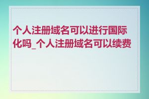 个人注册域名可以进行国际化吗_个人注册域名可以续费吗