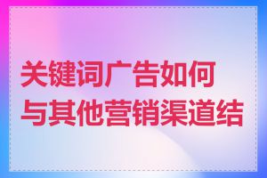 关键词广告如何与其他营销渠道结合