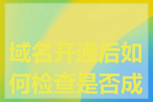 域名开通后如何检查是否成功
