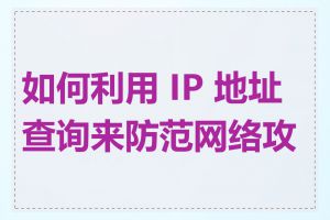 如何利用 IP 地址查询来防范网络攻击