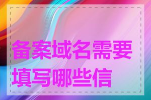 备案域名需要填写哪些信息