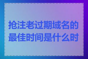 抢注老过期域名的最佳时间是什么时候