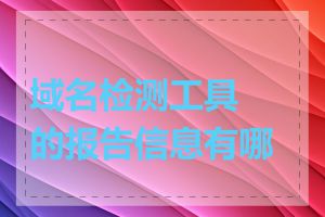 域名检测工具的报告信息有哪些