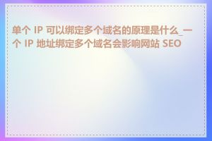 单个 IP 可以绑定多个域名的原理是什么_一个 IP 地址绑定多个域名会影响网站 SEO 吗