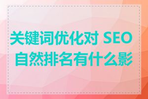 关键词优化对 SEO 自然排名有什么影响